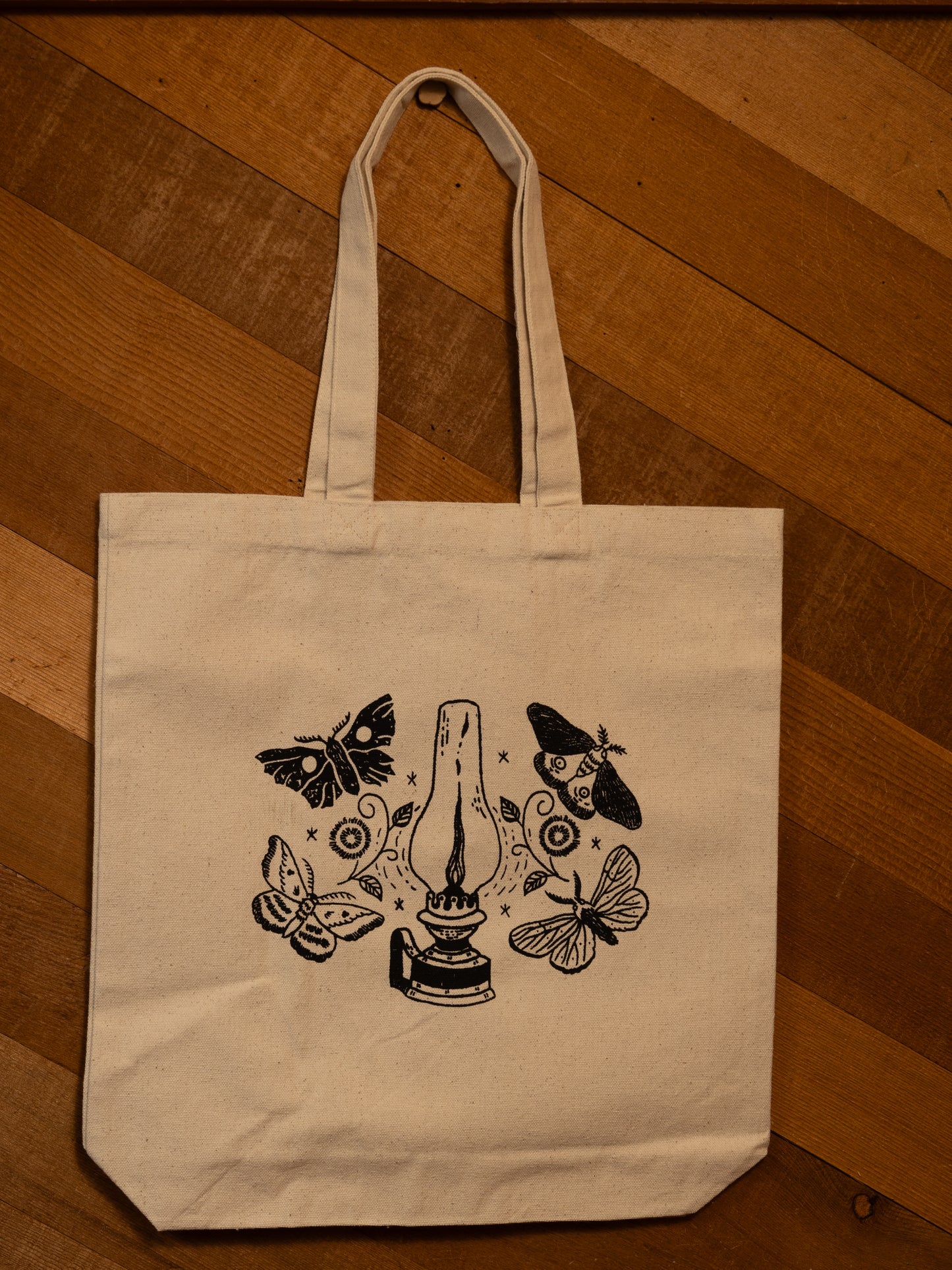 Lantern Moths Canvas Tote in Natural