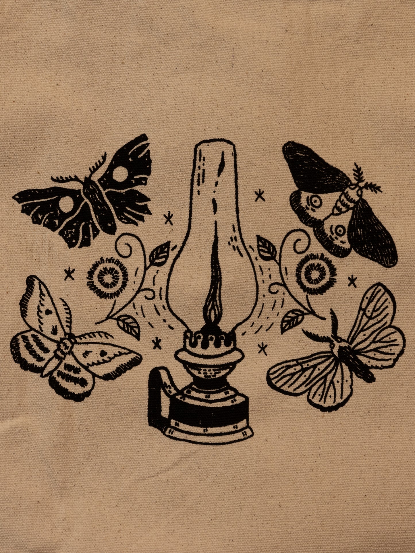 Lantern Moths Canvas Tote in Natural