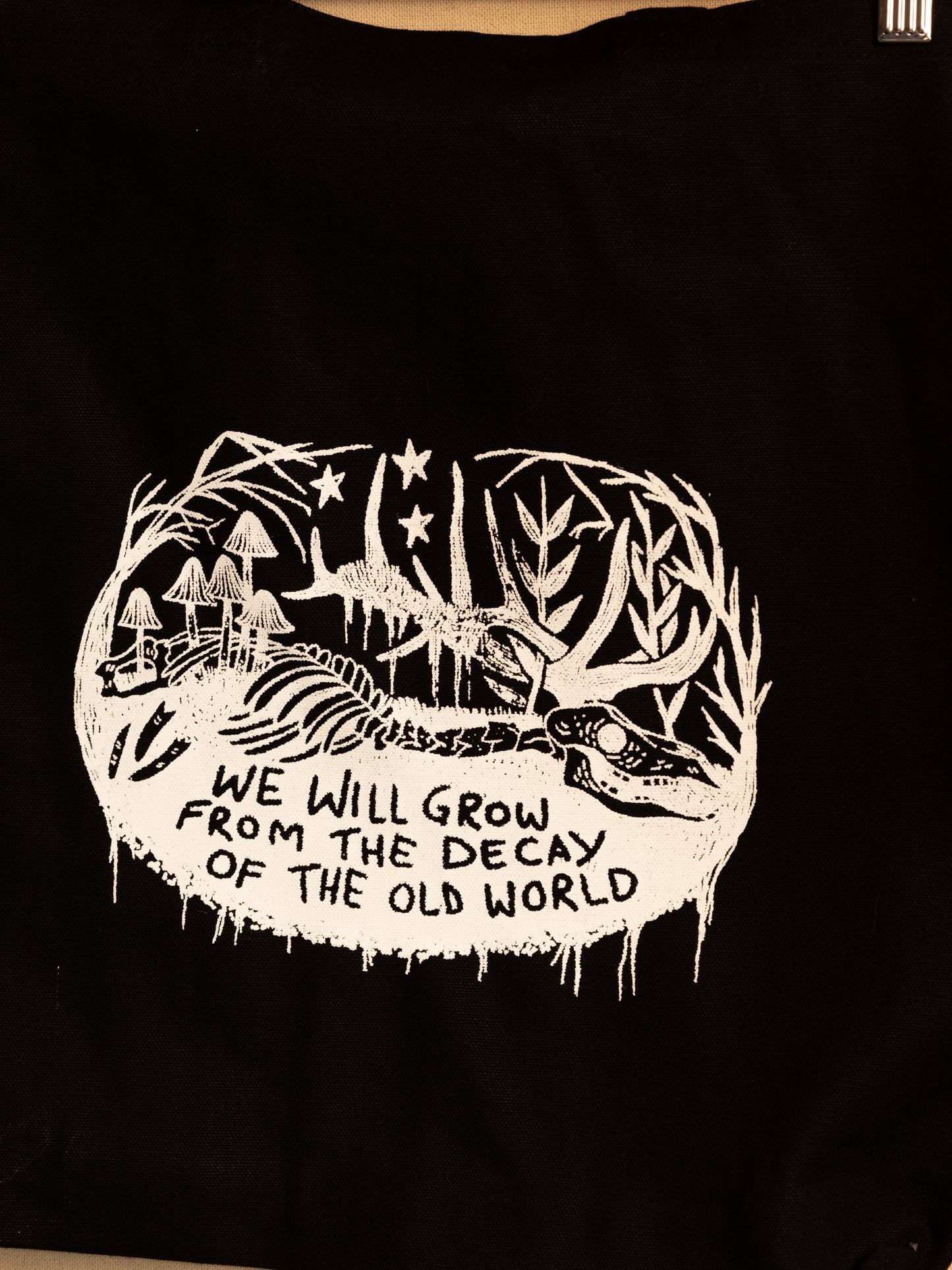 New Growth Canvas Tote in Pitch Black