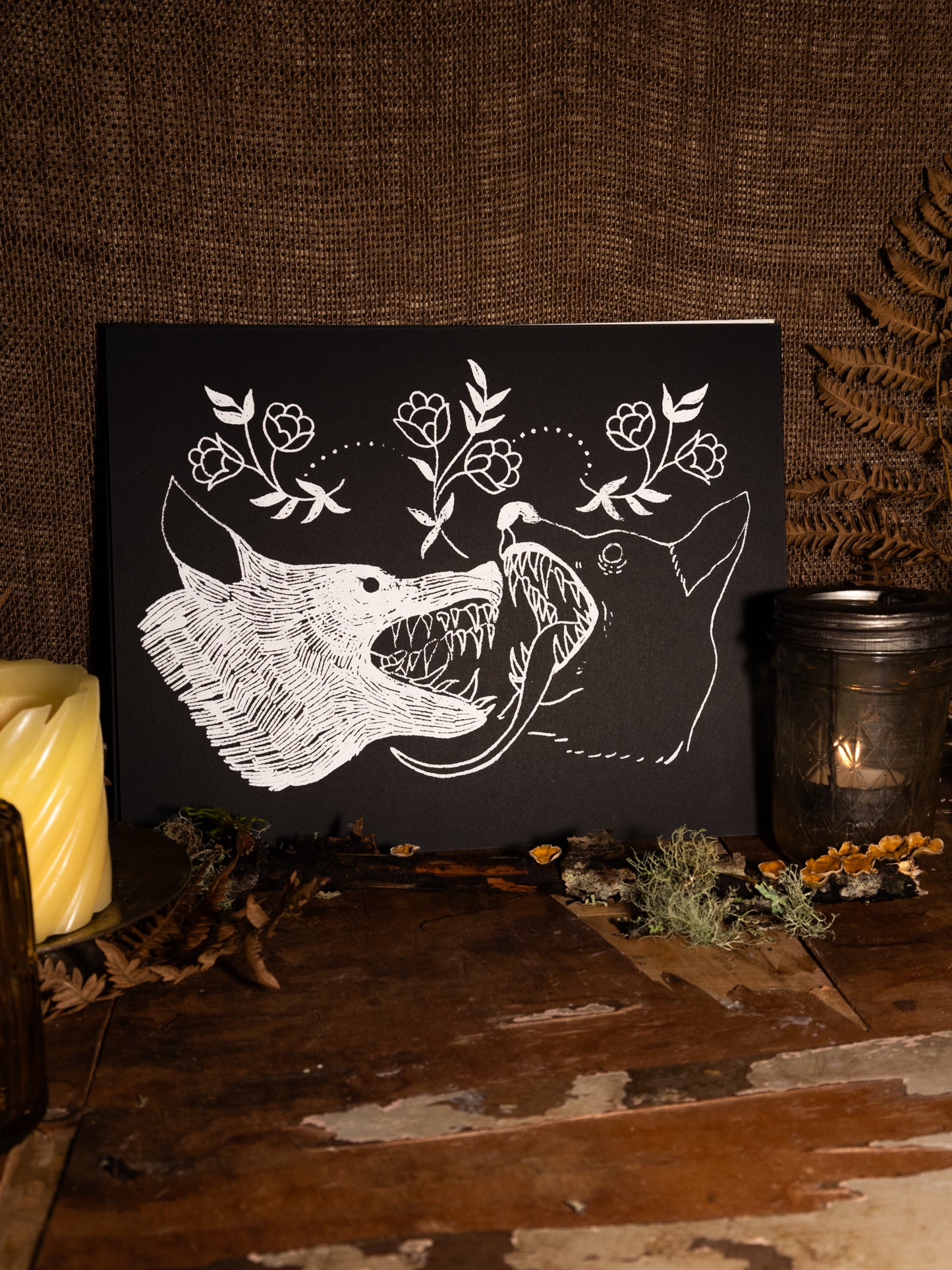 Wolves Handmade Print