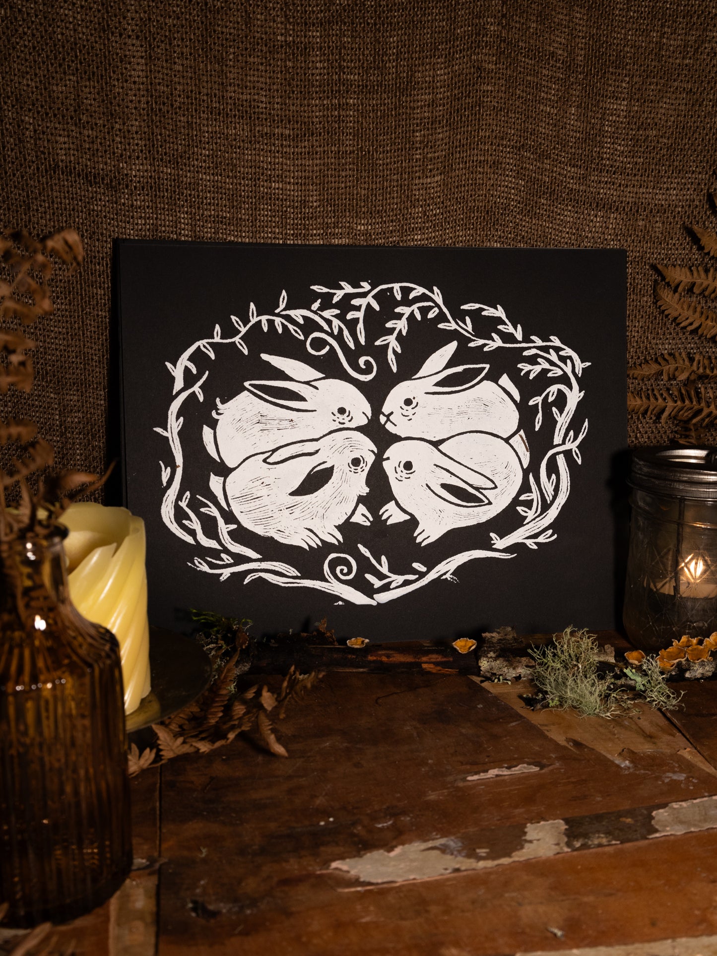 Bunnies Handmade Print