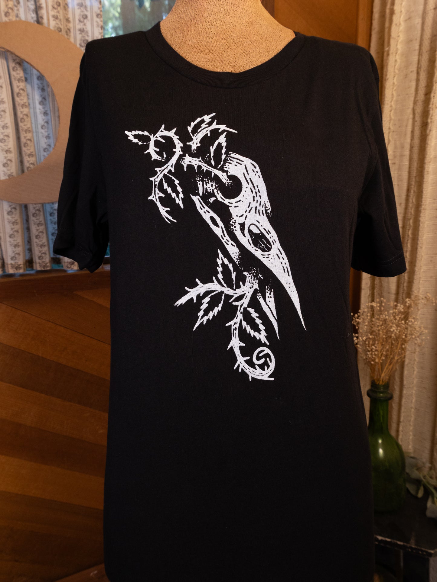 Crow Skull T-Shirt in Pitch Black