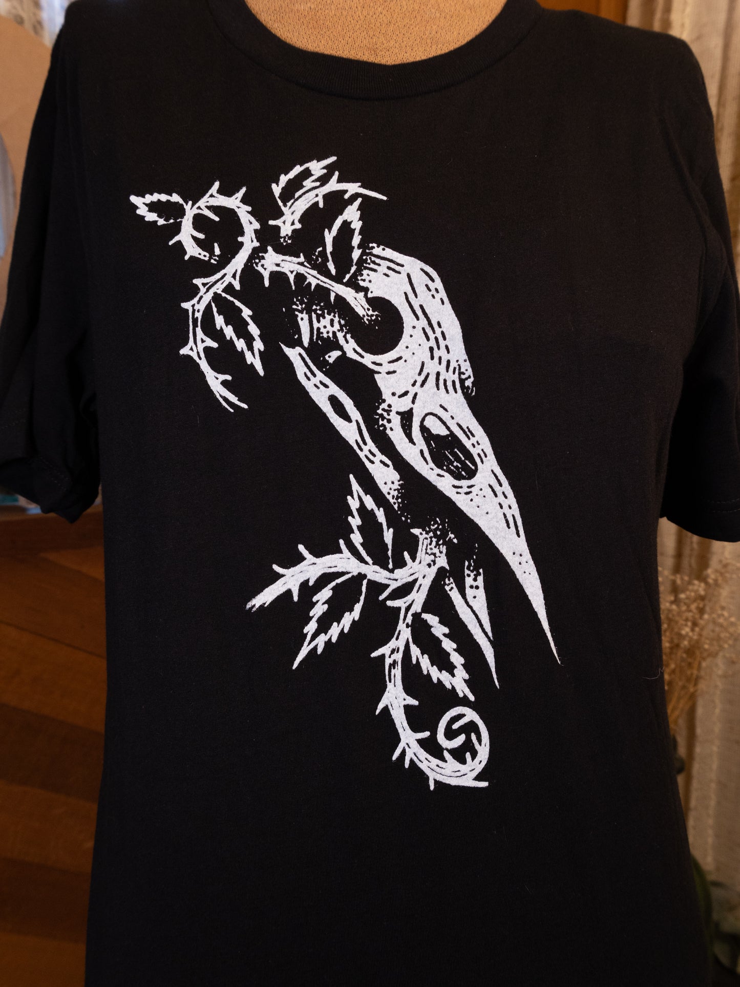 Crow Skull T-Shirt in Pitch Black