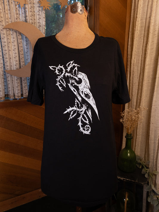 Crow Skull T-Shirt in Pitch Black