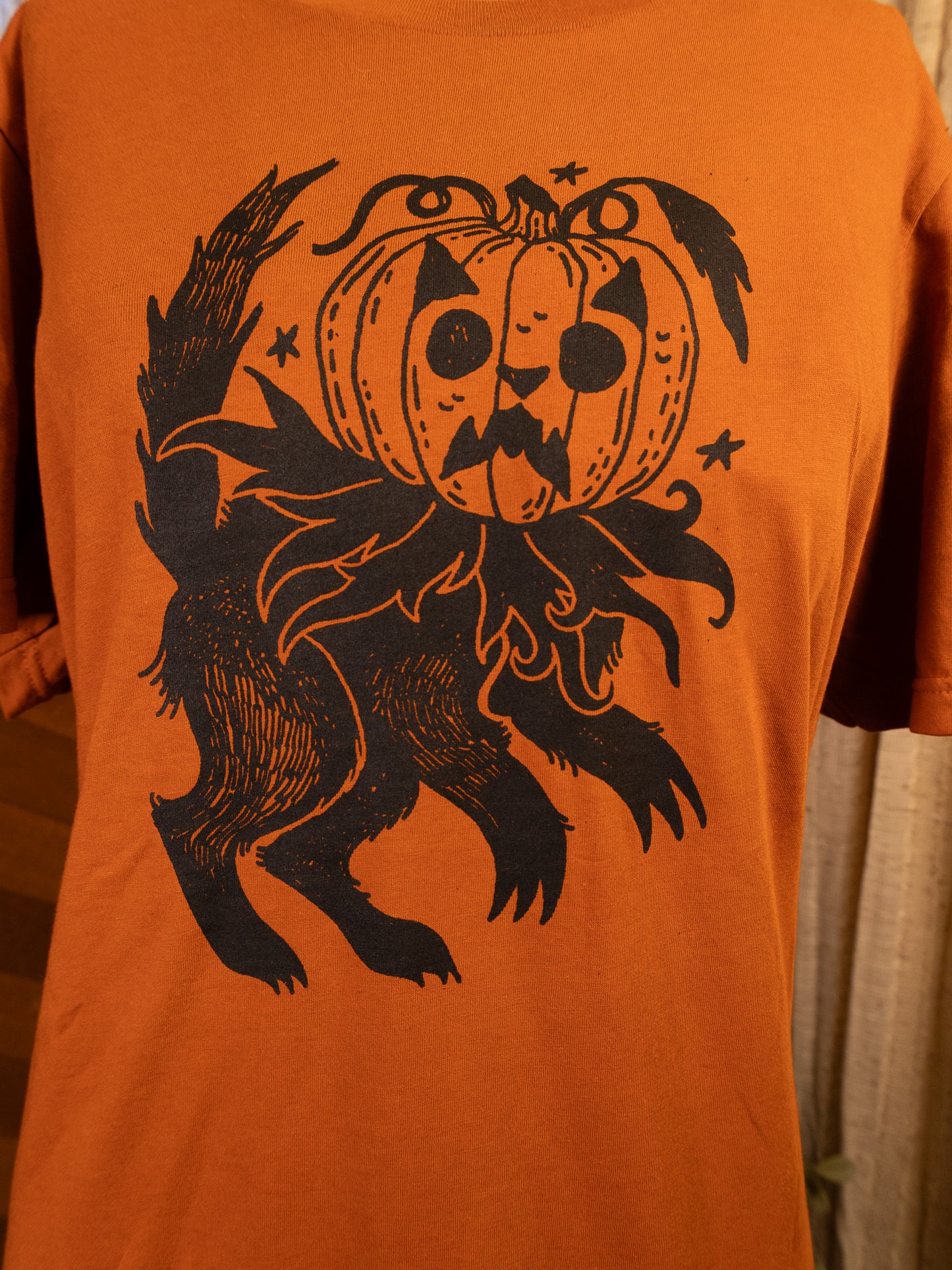 Pumpkin Cat T-Shirt in Fall Orange