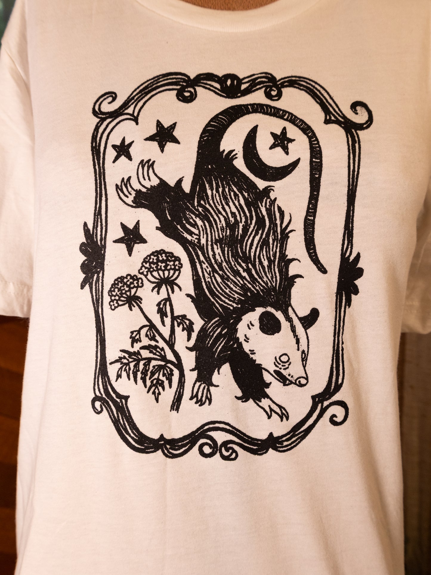 Opossum Portrait T-Shirt in White