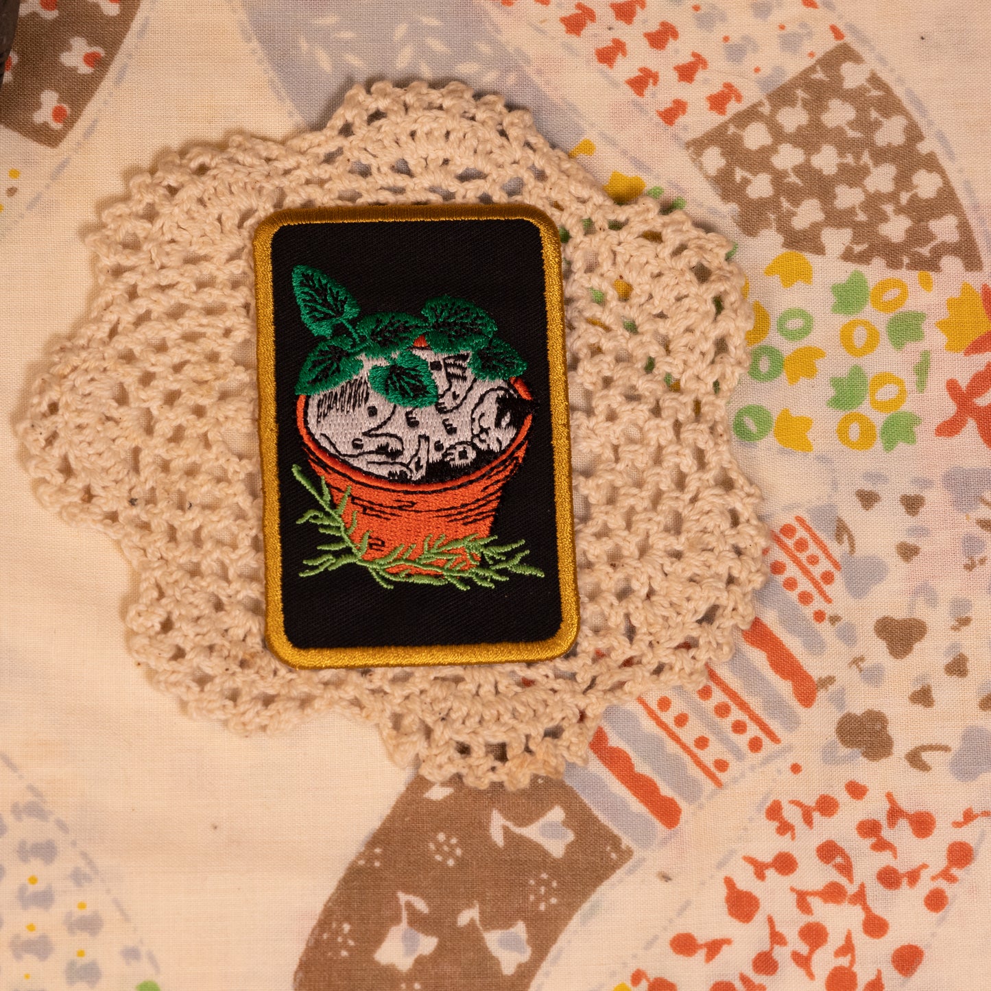Potted Cat Embroidered patch