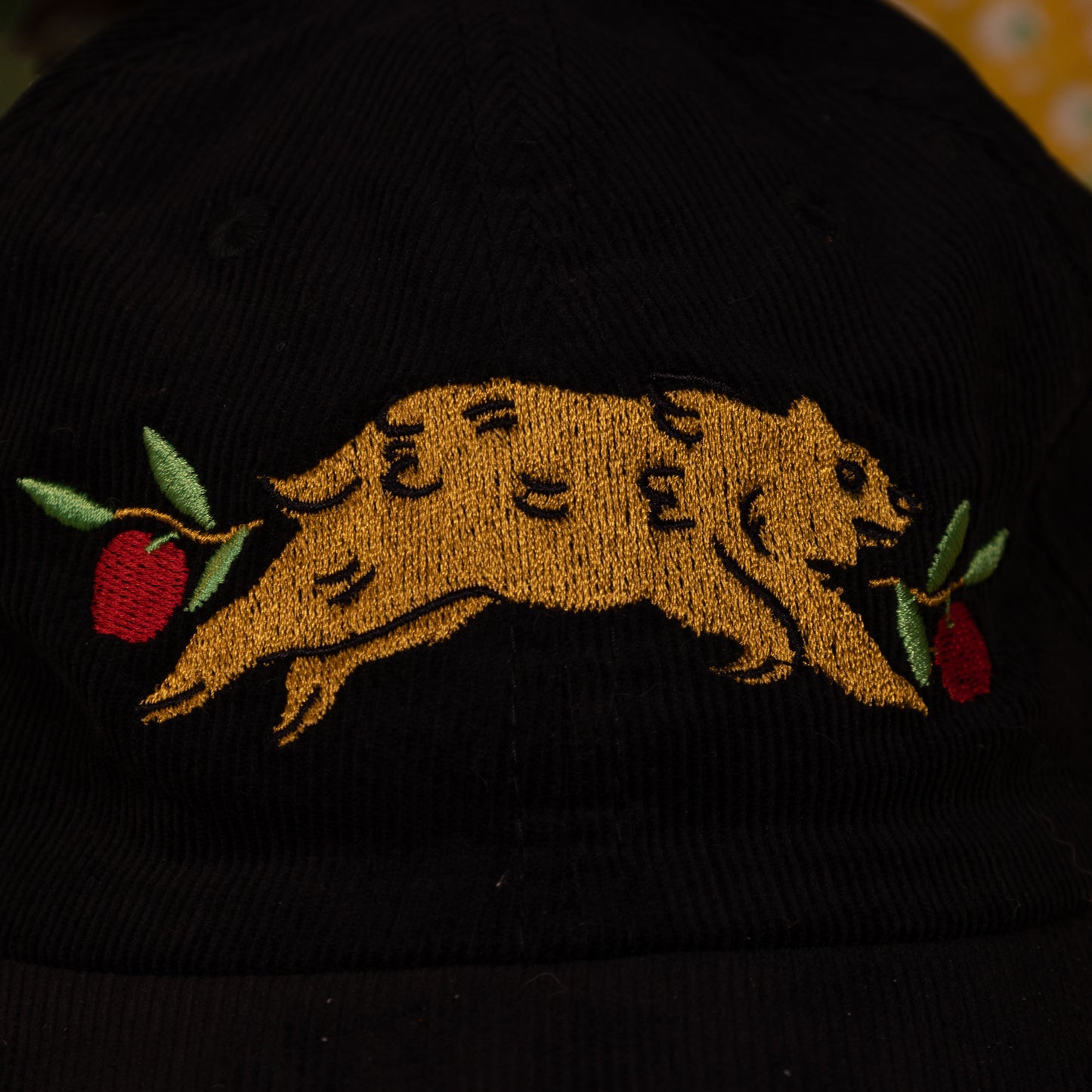 Big Bear Black Corduroy Cap