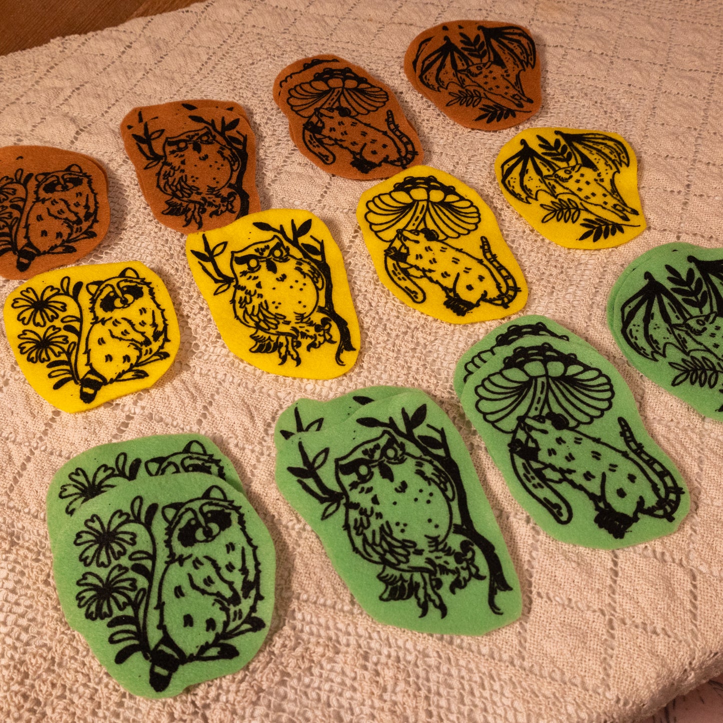 Nocturnal Friends Felt Pins
