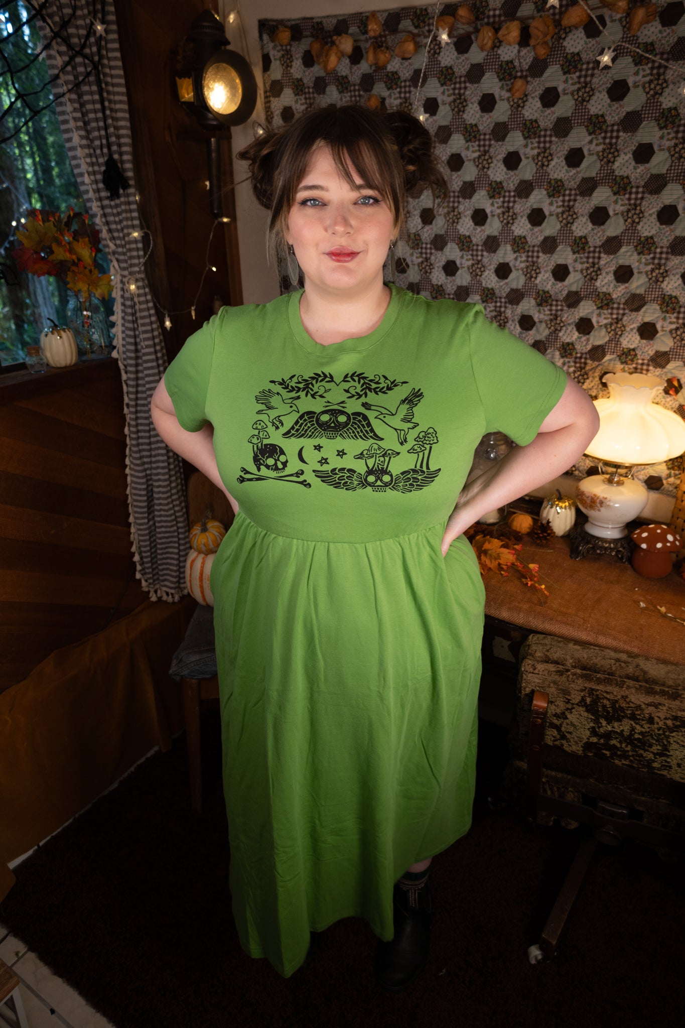 Memento Mori in Leaf Green JJV Dress