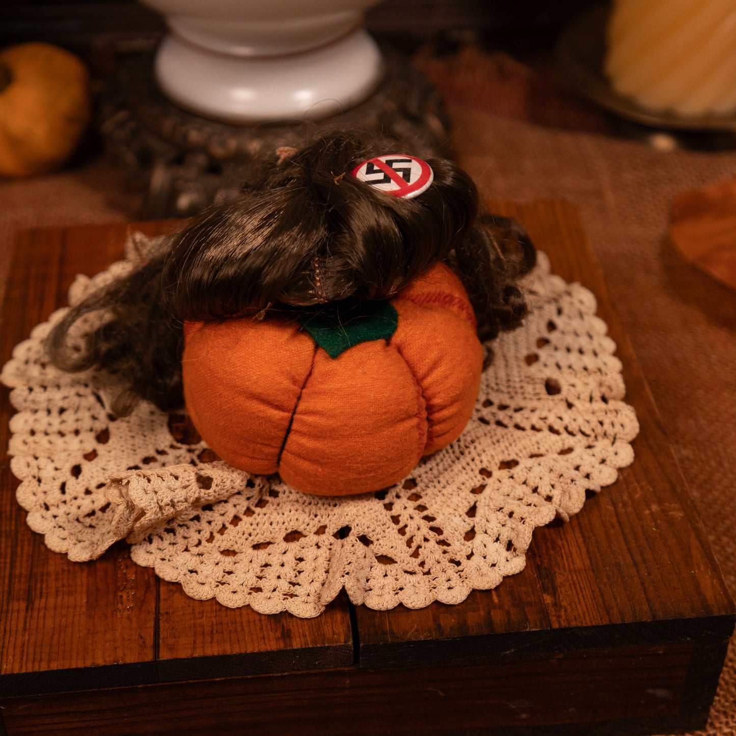 Decorative Pumpkin Pincushion