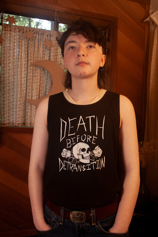 Death Before Detransition Black Tank Top
