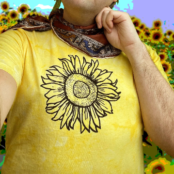 Rustic Sunflower Yellow Hand-Dyed T-Shirt From Brian Trash