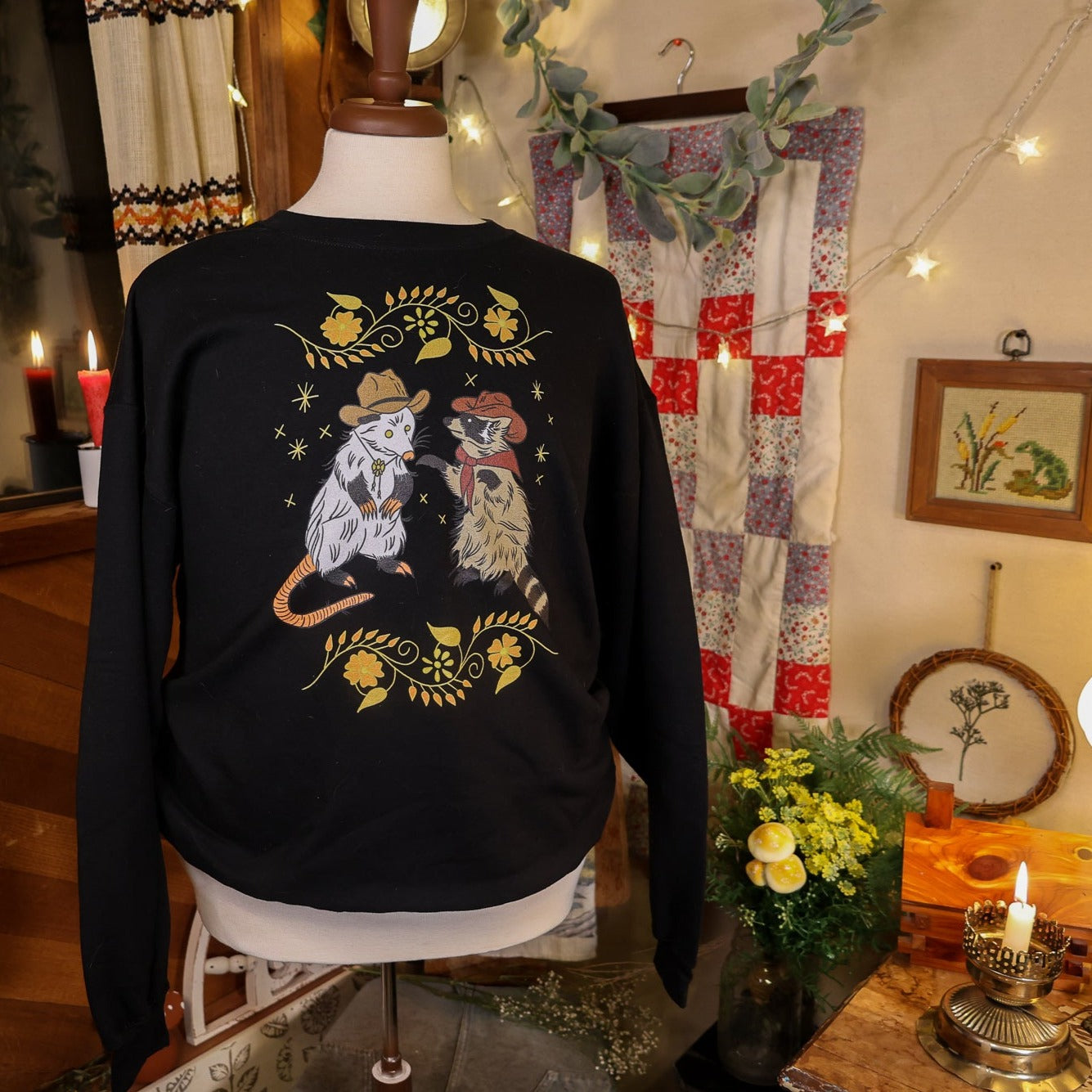Yee Haw Pals Black DTG Crew Sweatshirt