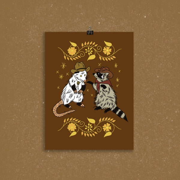 Yee Haw Pals Brown Matte Print
