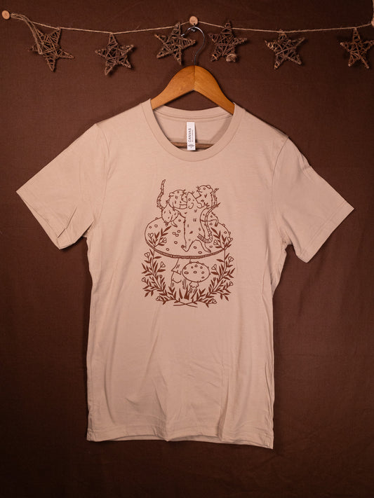 Merry Rats T-Shirt in Mushroom Tan w/ Brown Ink