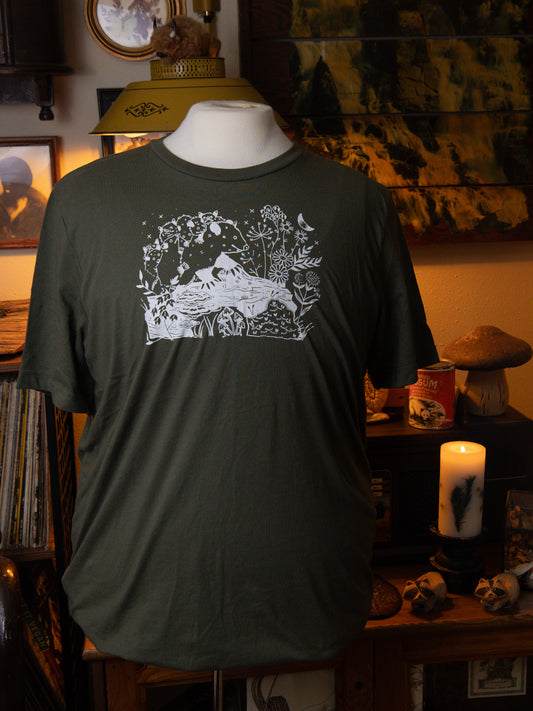 Mother Opossum T-Shirt in Oak Moss Green