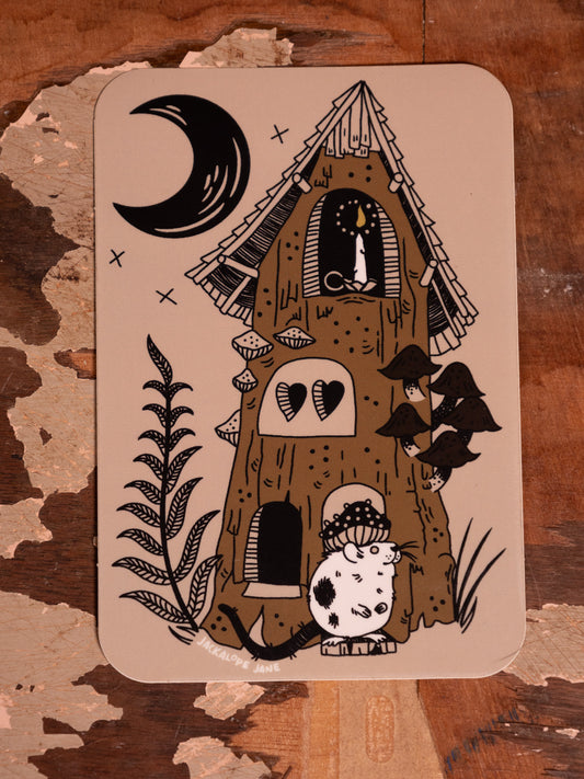Stump Mouse Manor Sticker