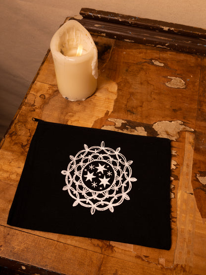 Star Doily Pouch in Pitch Black