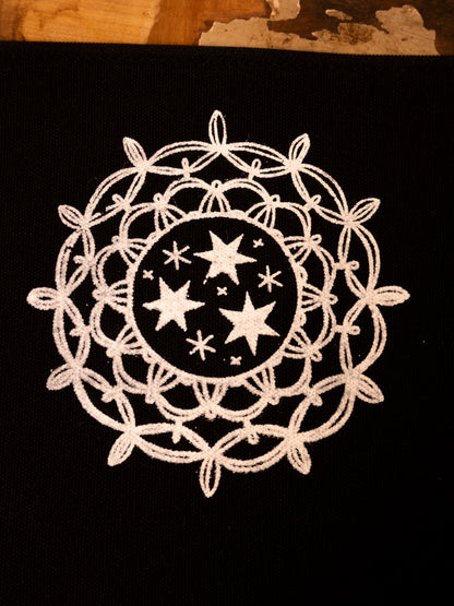 Star Doily Pouch in Pitch Black