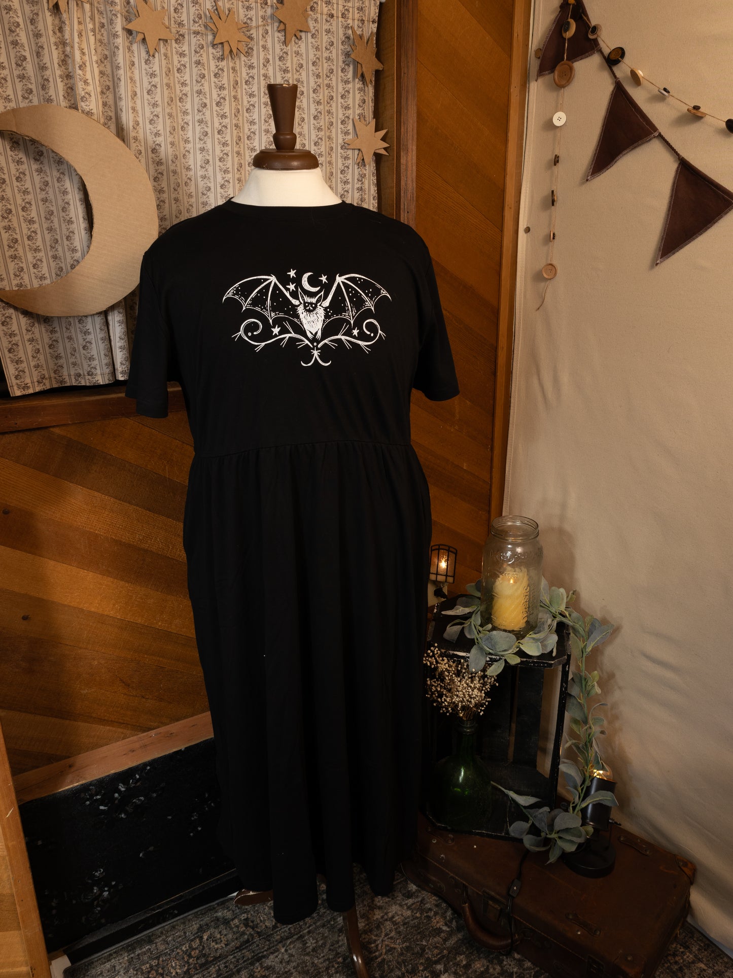 Bat JJV Dress in Pitch Black