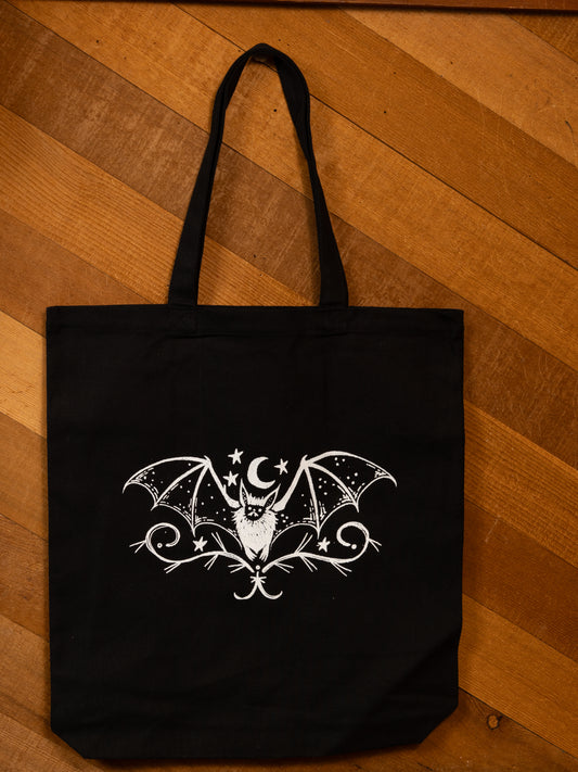 Bat Canvas Tote in Pitch Black