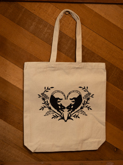 Heart Rats Canvas Tote in Natural