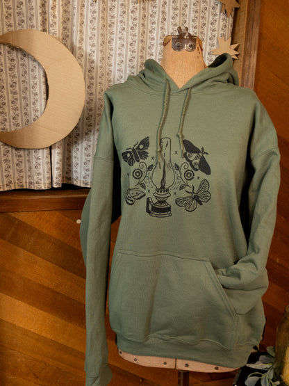 Lantern Moth Hoodie in Forest Green