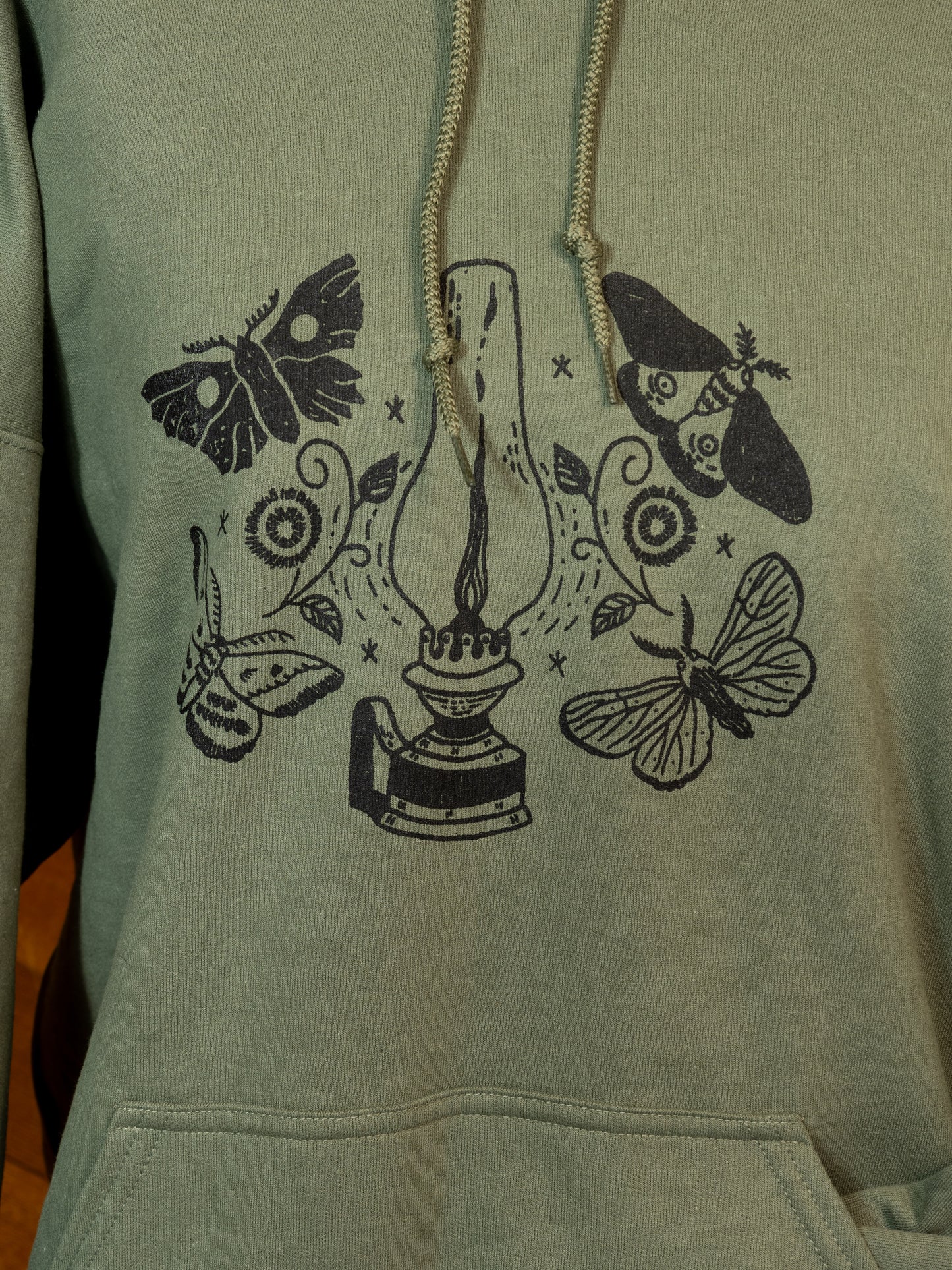 Lantern Moth Hoodie in Forest Green