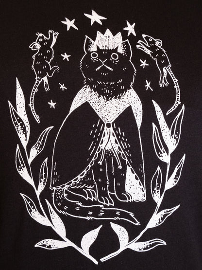 Cat King T-Shirt in Pitch Black