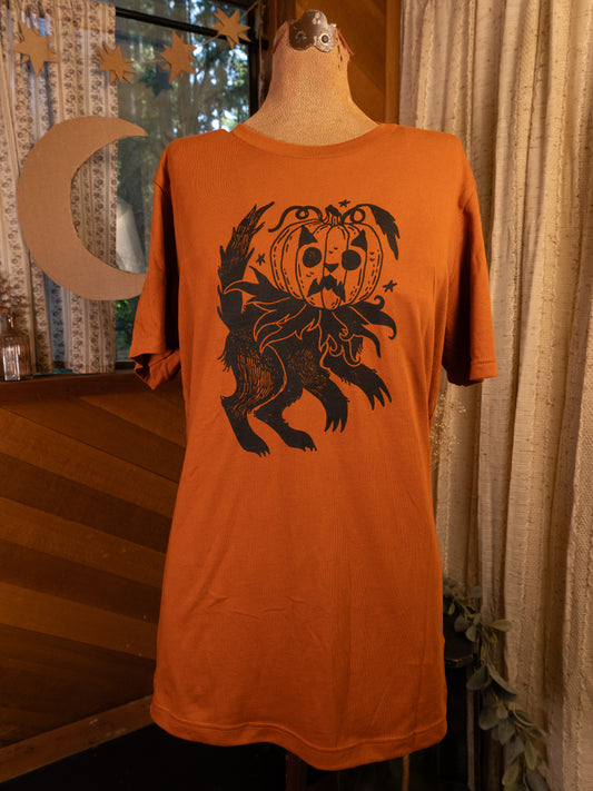Pumpkin Cat T-Shirt in Fall Orange