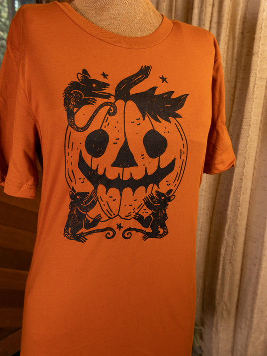 Jack-O-Lantern T-Shirt in Fall Orange