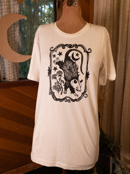 Opossum Portrait T-Shirt in White