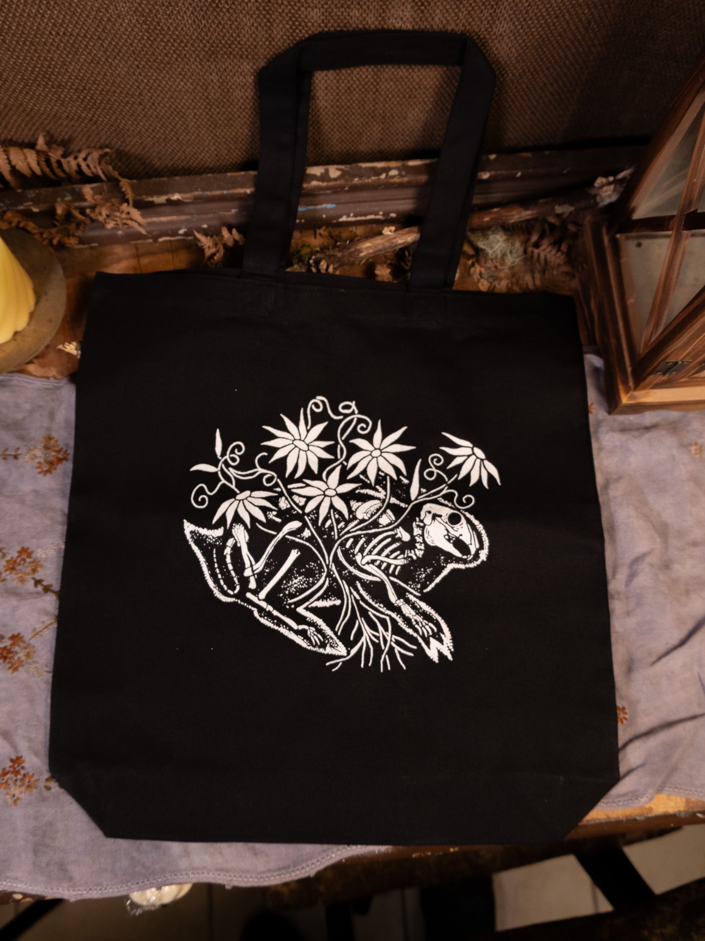 Rabbit's Rest Canvas Tote in Pitch Black