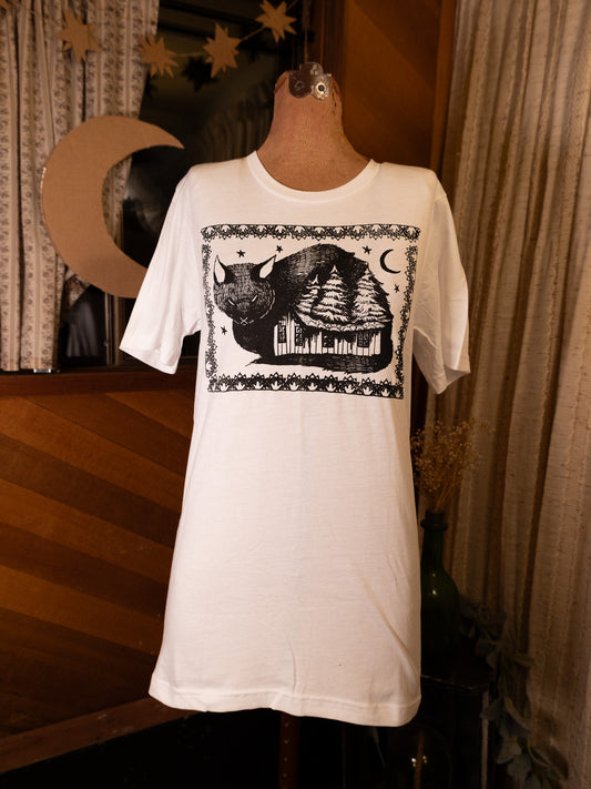 Jólaköttur (Yule Cat) T-Shirt in White