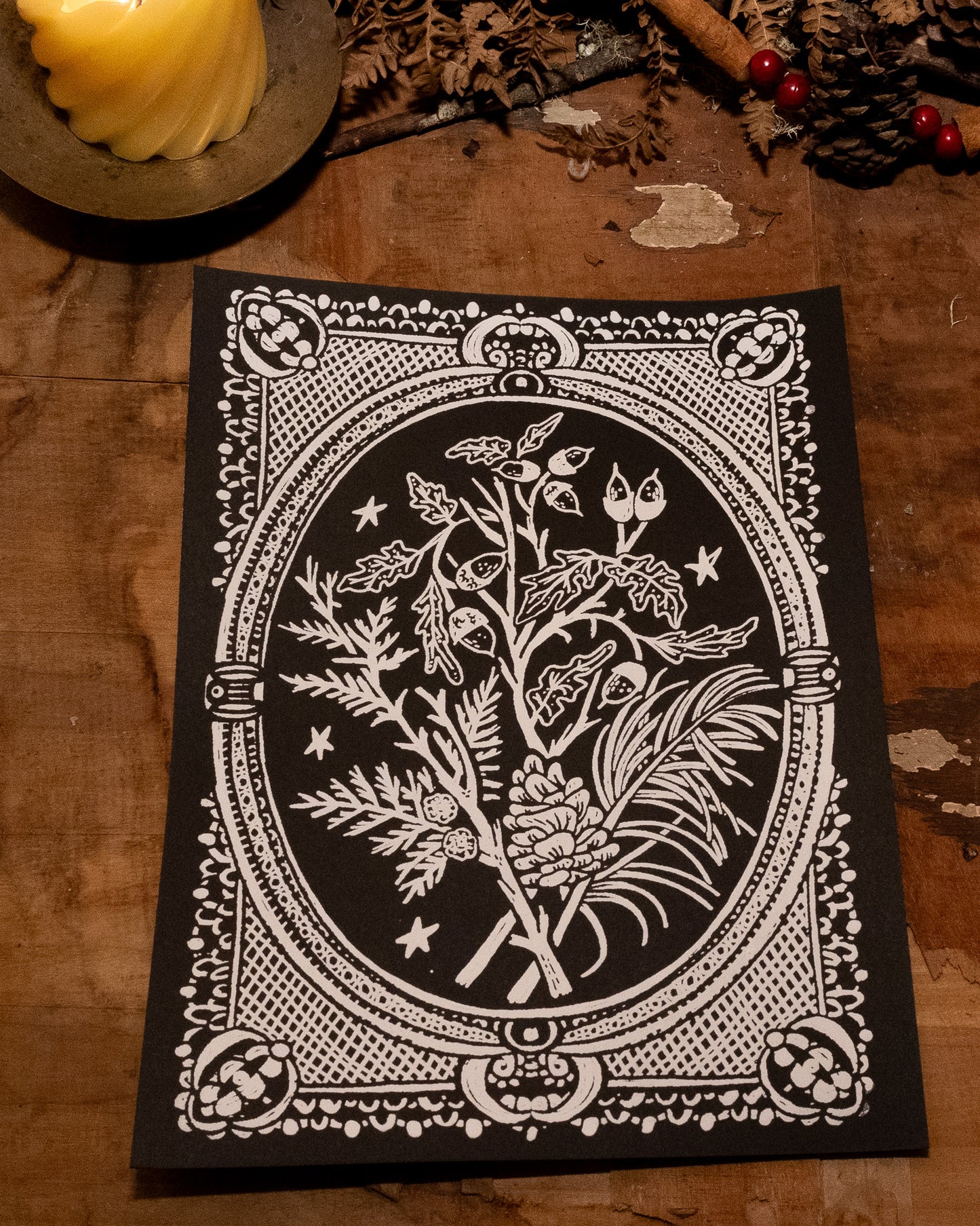 Winter Branches Handmade Print