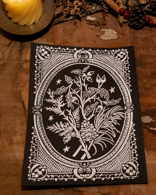 Winter Branches Handmade Print