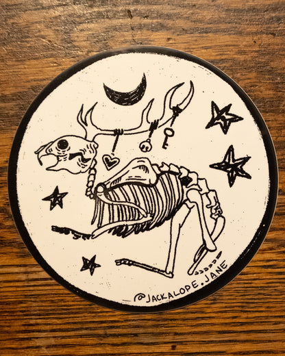 White Jackalope Sticker