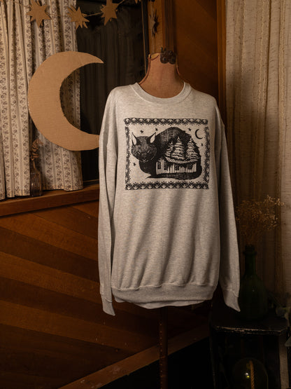 Jólaköttur (Yule Cat) Crewneck in Grey