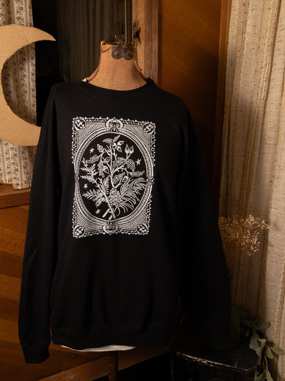 Winter Branches Crewneck in Pitch Black