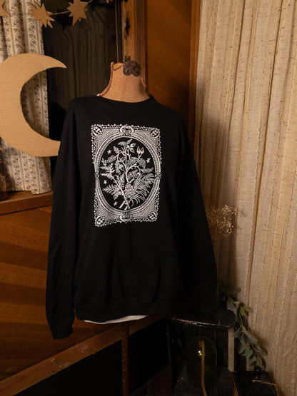 Winter Branches Crewneck in Pitch Black
