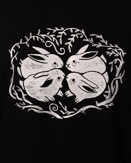 Bunnies Crewneck in Pitch Black