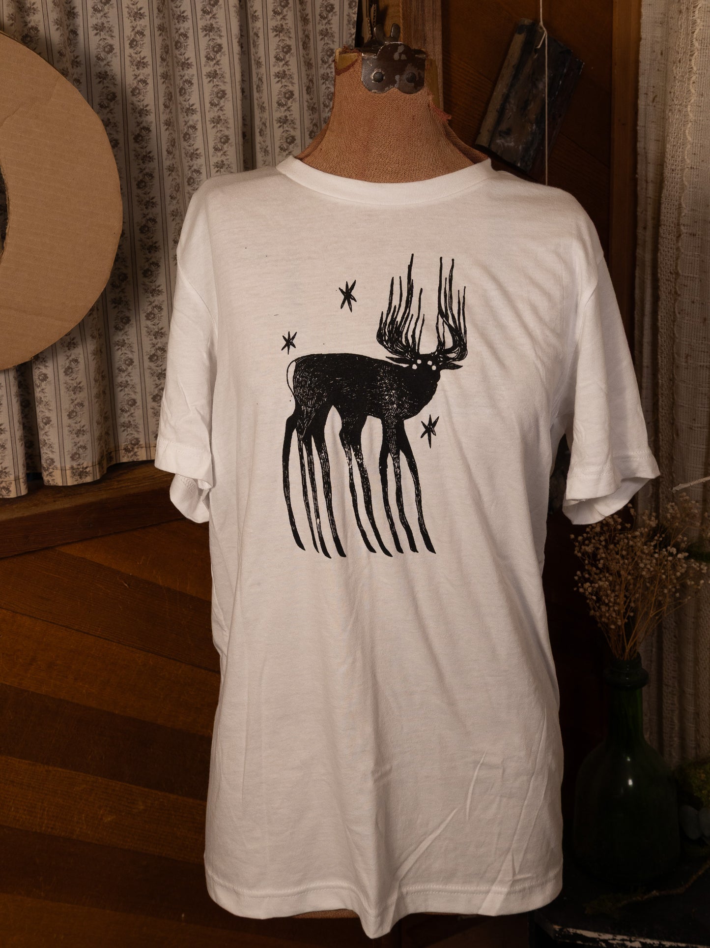 Headlight Deer T-Shirt in White