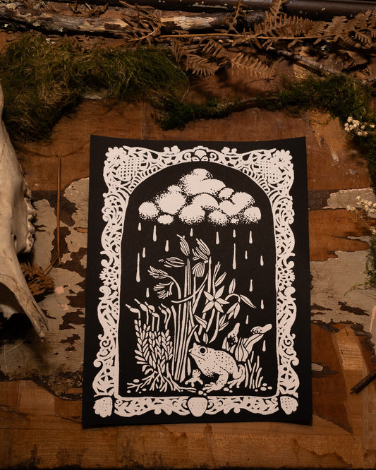 Rainy Bog Handmade Print