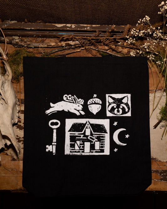 Critter House Canvas Tote in Pitch Black