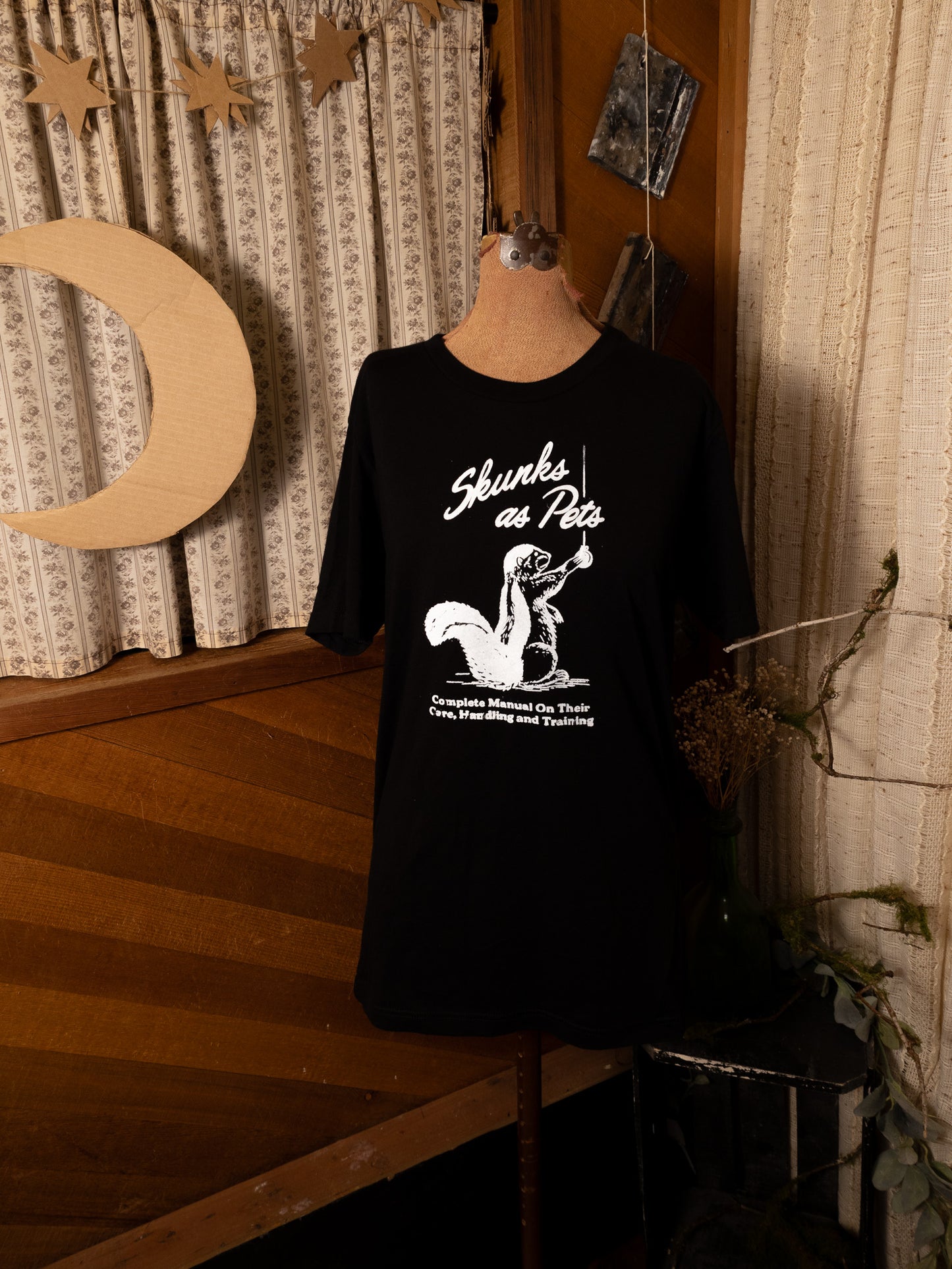 Skunks As Pets T-Shirt in Pitch Black