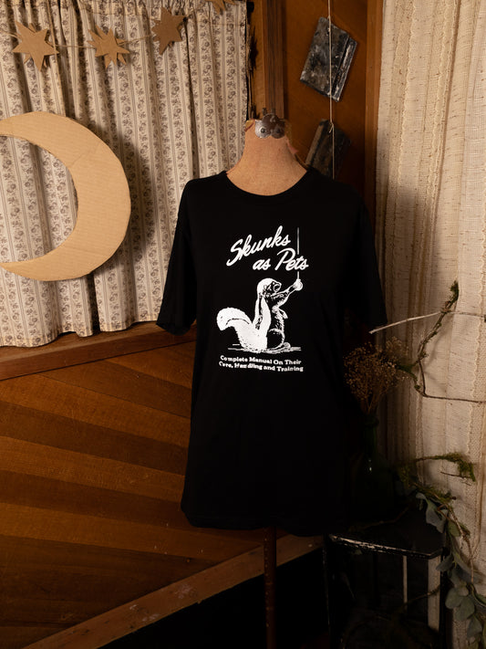 Skunks As Pets T-Shirt in Pitch Black