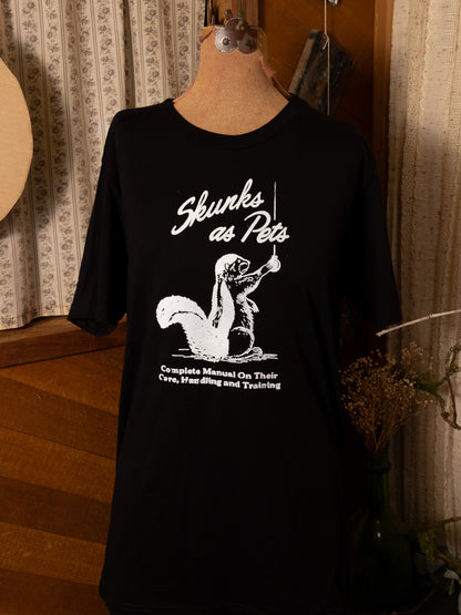 Skunks As Pets T-Shirt in Pitch Black