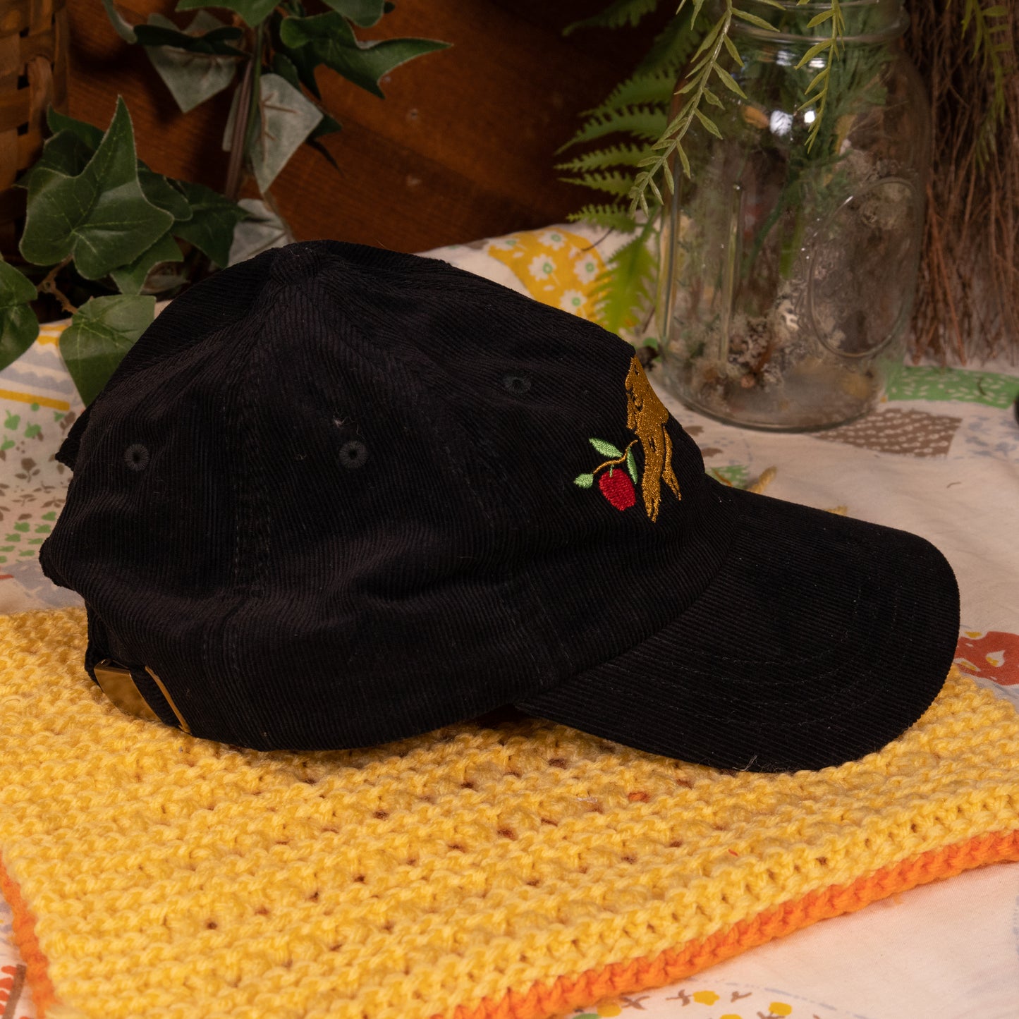 Big Bear Black Corduroy Cap