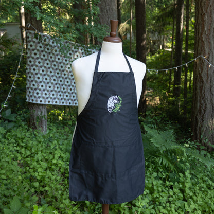 Friendly Forager Embroidered Black Apron